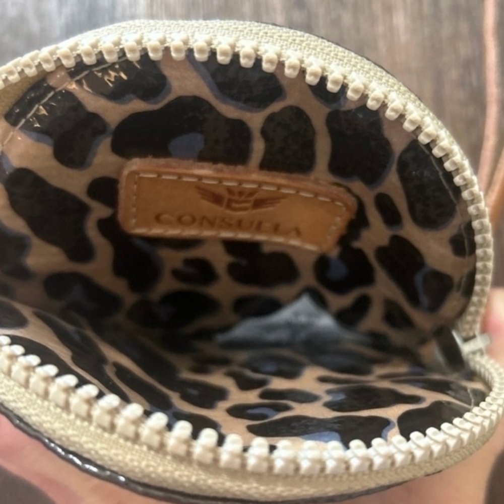 Consuela Tan and Black Leopard Cosmetic Case